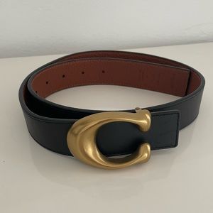 Coach Sculpted C Buckle Cut To Size Reversible Belt
